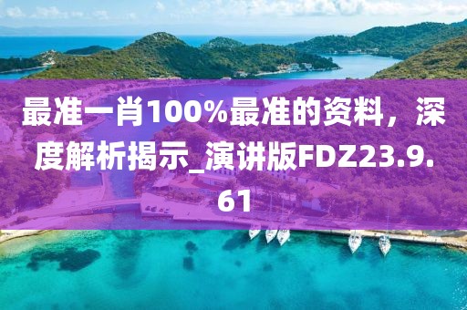最准一肖100%最准的资料，深度解析揭示_演讲版FDZ23.9.61