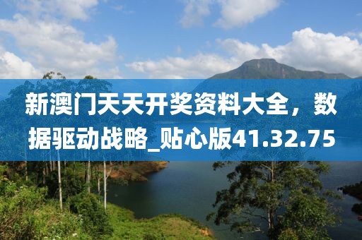 新澳门天天开奖资料大全，数据驱动战略_贴心版41.32.75