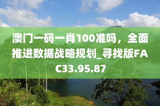 澳门一码一肖100准吗，全面推进数据战略规划_寻找版FAC33.95.87