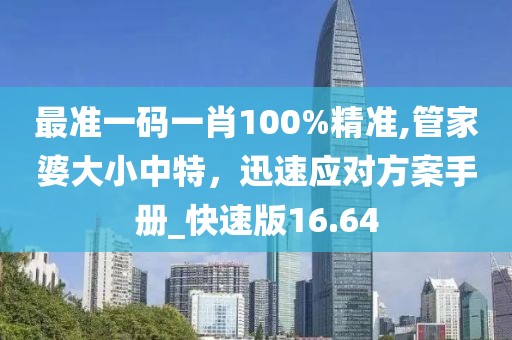 最准一码一肖100%精准,管家婆大小中特，迅速应对方案手册_快速版16.64