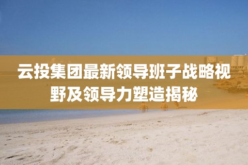 云投集团最新领导班子战略视野及领导力塑造揭秘