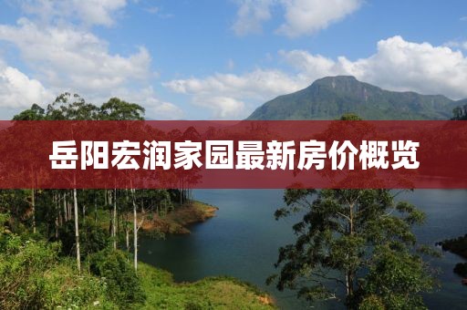 岳阳宏润家园最新房价概览