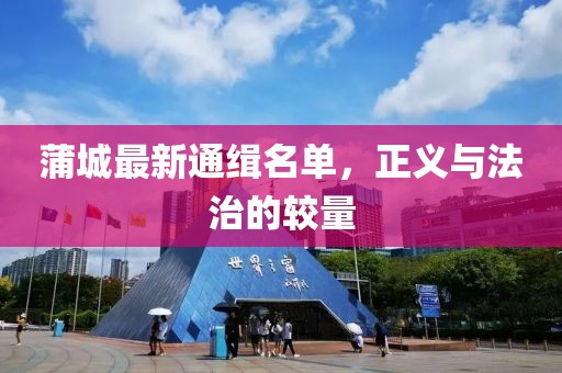 蒲城最新通缉名单，正义与法治的较量