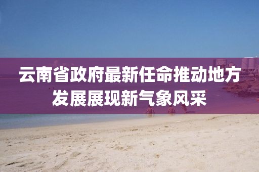 云南省政府最新任命推动地方发展展现新气象风采