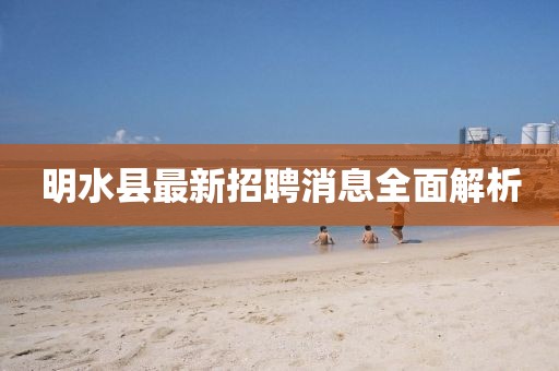 明水县最新招聘消息全面解析