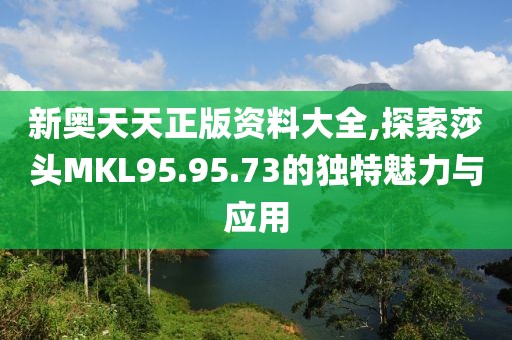 新奥天天正版资料大全,探索莎头MKL95.95.73的独特魅力与应用
