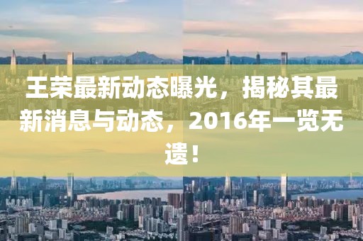 王荣最新动态曝光，揭秘其最新消息与动态，2016年一览无遗！