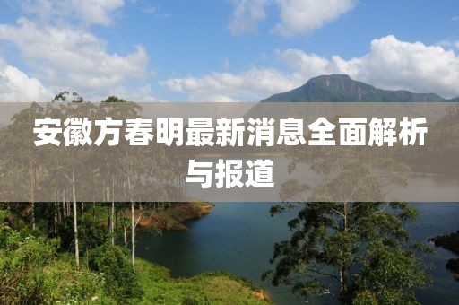 安徽方春明最新消息全面解析与报道