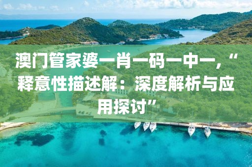 澳门管家婆一肖一码一中一,“释意性描述解：深度解析与应用探讨”