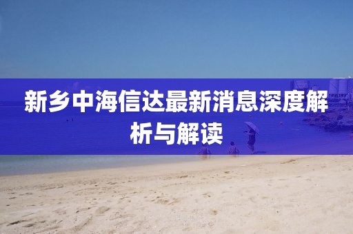 新乡中海信达最新消息深度解析与解读