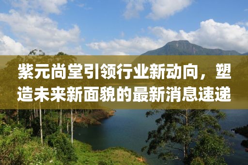 紫元尚堂引领行业新动向，塑造未来新面貌的最新消息速递