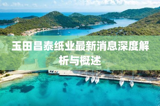 玉田昌泰纸业最新消息深度解析与概述