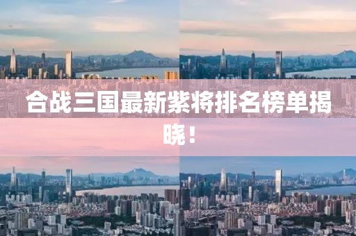 合战三国最新紫将排名榜单揭晓！