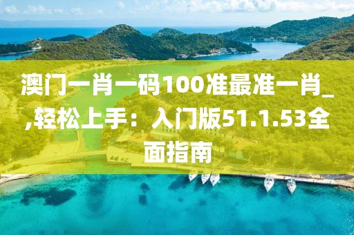 澳门一肖一码100准最准一肖_,轻松上手：入门版51.1.53全面指南