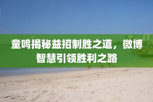 童鸣揭秘益招制胜之道，微博智慧引领胜利之路