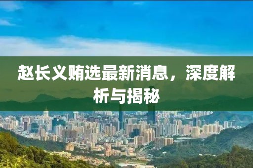 赵长义贿选最新消息，深度解析与揭秘