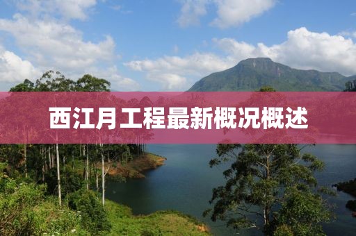 西江月工程最新概况概述