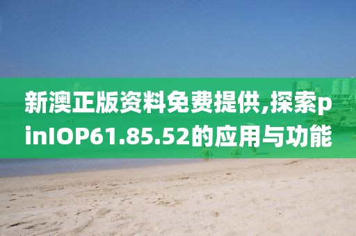 新澳正版资料免费提供,探索pinIOP61.85.52的应用与功能