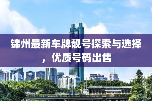 锦州最新车牌靓号探索与选择，优质号码出售