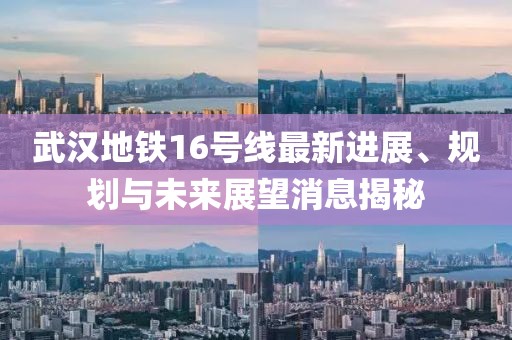 武汉地铁16号线最新进展、规划与未来展望消息揭秘