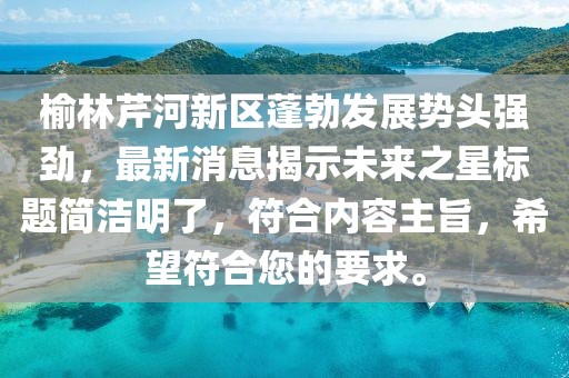 榆林芹河新区蓬勃发展势头强劲，最新消息揭示未来之星标题简洁明了，符合内容主旨，希望符合您的要求。
