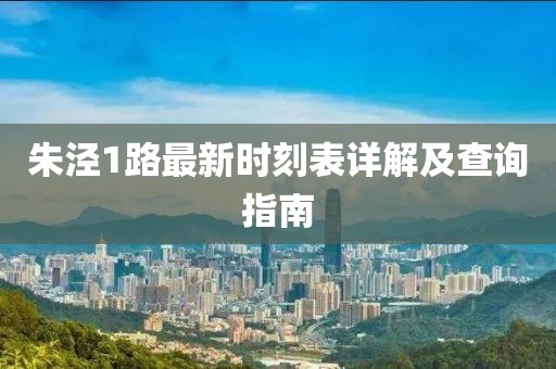 朱泾1路最新时刻表详解及查询指南