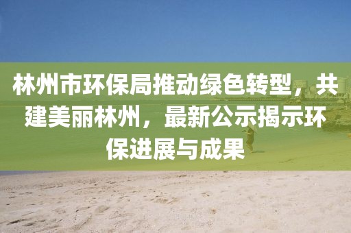 林州市环保局推动绿色转型，共建美丽林州，最新公示揭示环保进展与成果