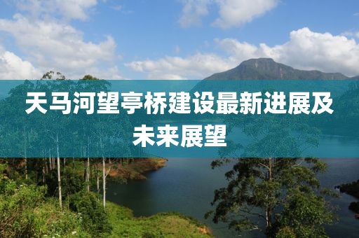 天马河望亭桥建设最新进展及未来展望