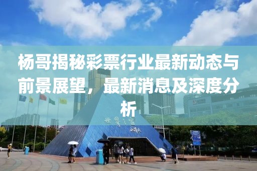 杨哥揭秘彩票行业最新动态与前景展望，最新消息及深度分析