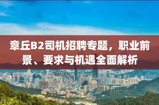 章丘B2司机招聘专题，职业前景、要求与机遇全面解析