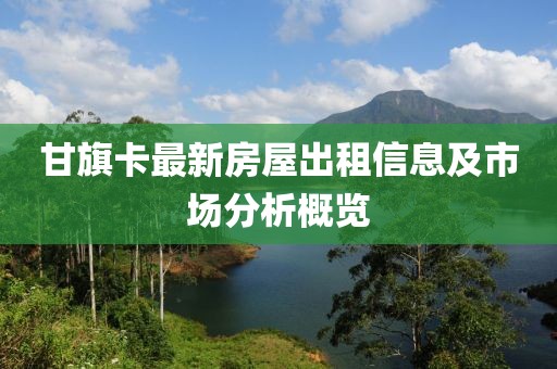 甘旗卡最新房屋出租信息及市场分析概览