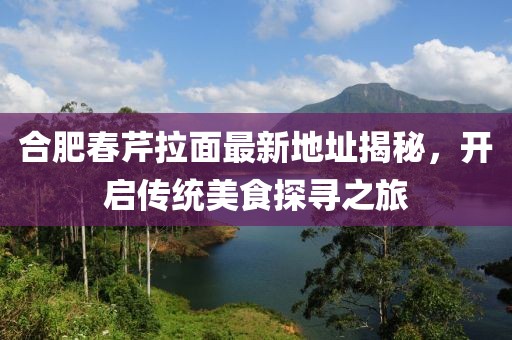 合肥春芹拉面最新地址揭秘，开启传统美食探寻之旅