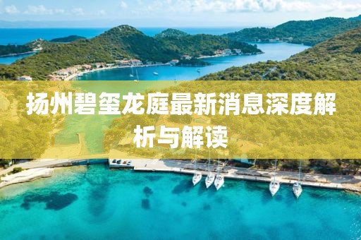 扬州碧玺龙庭最新消息深度解析与解读