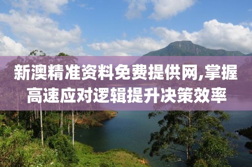 新澳精准资料免费提供网,掌握高速应对逻辑提升决策效率