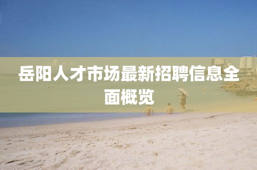岳阳人才市场最新招聘信息全面概览