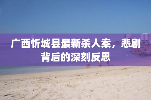 广西忻城县最新杀人案，悲剧背后的深刻反思