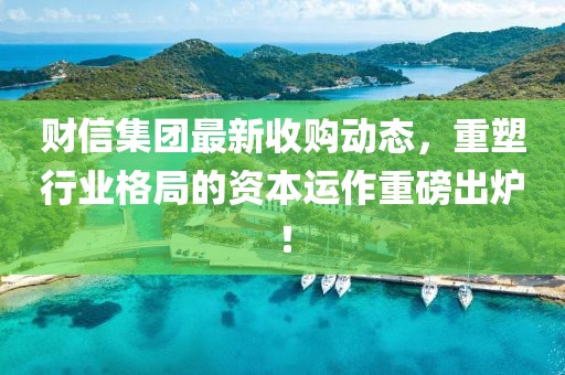 财信集团最新收购动态，重塑行业格局的资本运作重磅出炉！