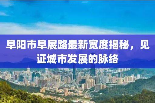 阜阳市阜展路最新宽度揭秘，见证城市发展的脉络