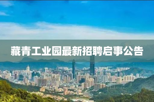 藏青工业园最新招聘启事公告