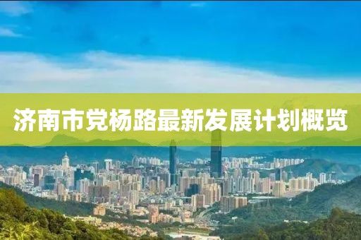济南市党杨路最新发展计划概览