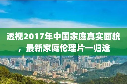 透视2017年中国家庭真实面貌，最新家庭伦理片一归途