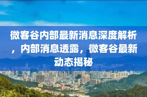 微客谷内部最新消息深度解析，内部消息透露，微客谷最新动态揭秘