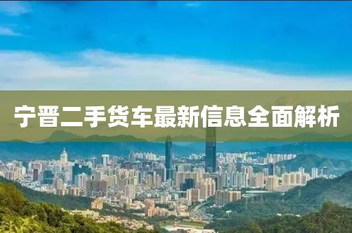 宁晋二手货车最新信息全面解析