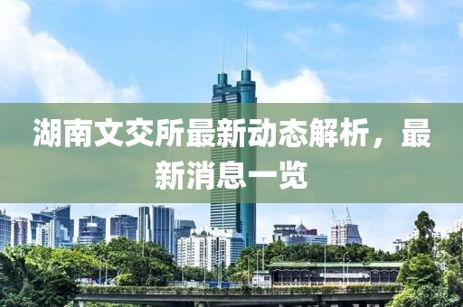 湖南文交所最新动态解析，最新消息一览
