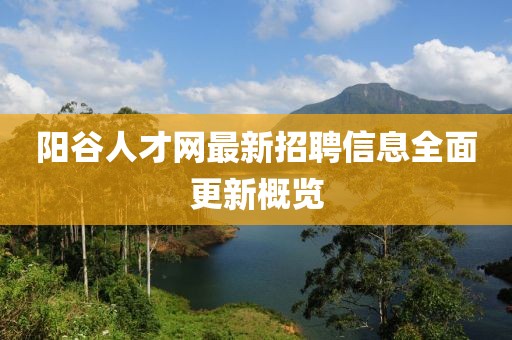 阳谷人才网最新招聘信息全面更新概览