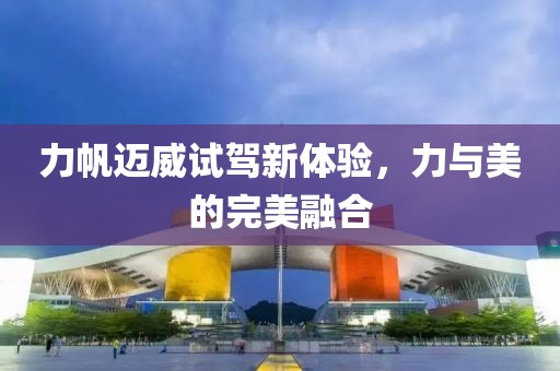 力帆迈威试驾新体验，力与美的完美融合