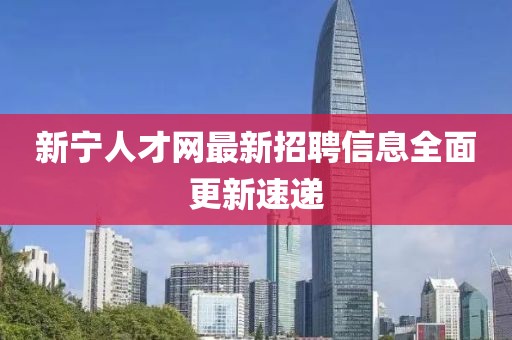 新宁人才网最新招聘信息全面更新速递