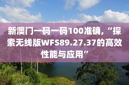 新澳门一码一码100准确,“探索无线版WFS89.27.37的高效性能与应用”