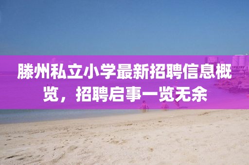滕州私立小学最新招聘信息概览，招聘启事一览无余