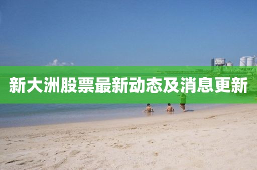 新大洲股票最新动态及消息更新